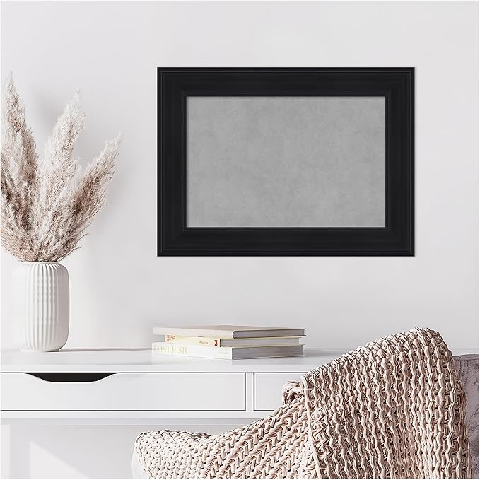 Amanti Art Black Framed Magnetic Board 17x23 Small Vision Board for use with Magnets, 100% Metal Sheet to Display Items as Office Decor or for Home Organization in mudroom, Kitchen or Kids Room
