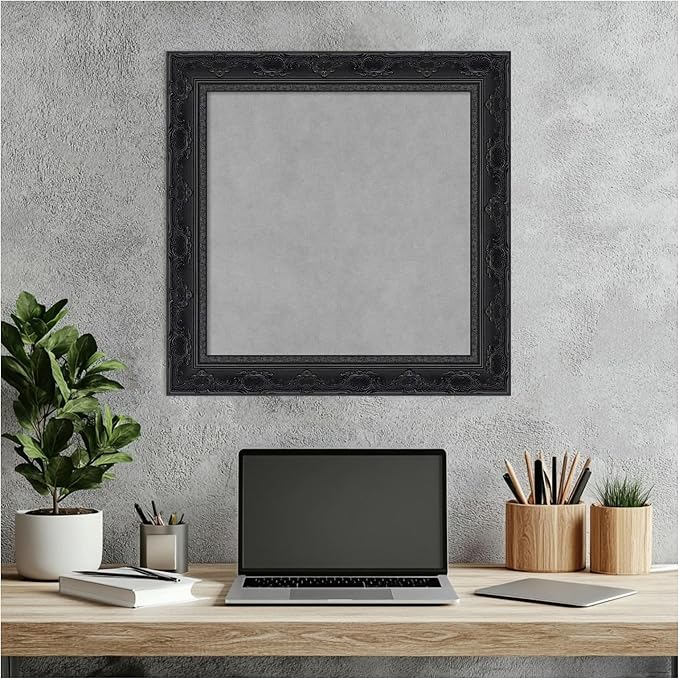 Amanti Art Black Framed Magnetic Board 20x20 Small Vision Board for use with Magnets, 100% Metal Sheet to Display Items as Office Decor or for Home Organization in mudroom, Kitchen or Kids Room