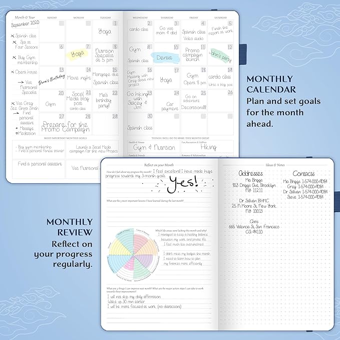 Legend Planner – Weekly & Monthly Life Planner to Hit Your Goals & Live Happier. Organizer Notebook & Productivity Journal. A5 (Mystic Blue)