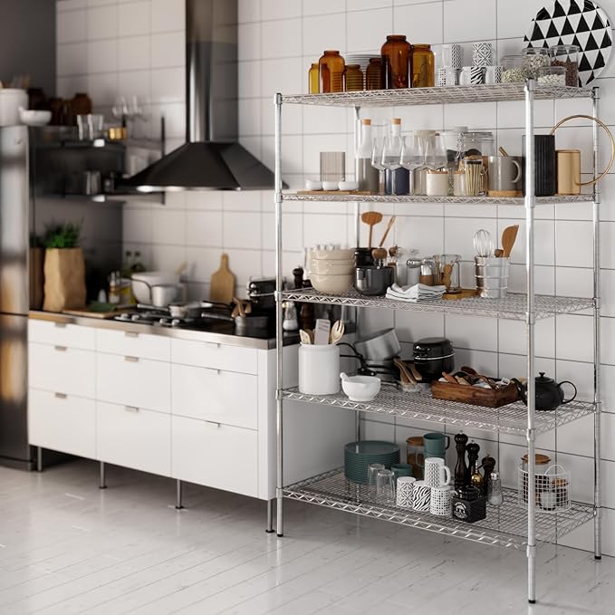 Regal Altair 24" Deep x 48" Wide x 74" Height Wire Shelving Kit | 5-Tier | NSF Commercial Storage Rack Unit