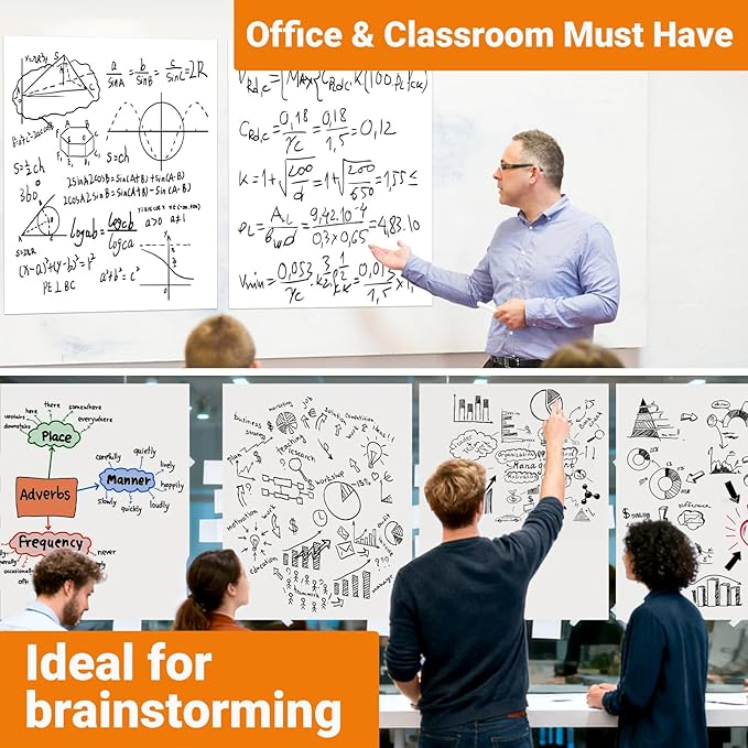AFMAT Tabletop Sticky Easel Pad & Dry Erase Board 2 in 1, 20 x 23 in Portable Easel Stands for Teachers, Super Sticky & Bleed-Resistant, Ideal for Meetings/Training/Presentation, 20 Sheets/Pad, 6 Pads