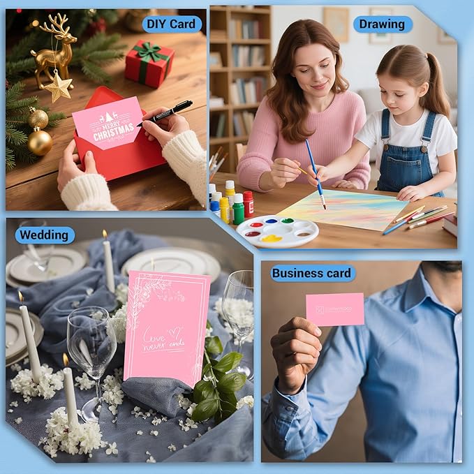 Cardstock 8.5 x 11, Thick Printer Paper 75 lb/200 gsm, 40 Sheets Card Stock Pink, Heavy Card stock, Art CardStock Paper for Invitations, Diy Cards, Business Cards, Menus, Crafts, Drawing etc