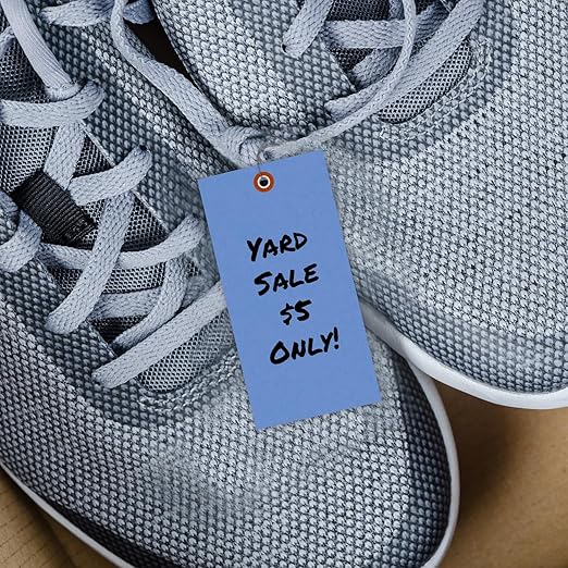 SmartSign (Pack of 100) 6.25 x 3.125 inch “Blue” Blank Tyvek Shipping Tags with Wire, Size #8, 8 mil Thick Tyvek, Made in USA