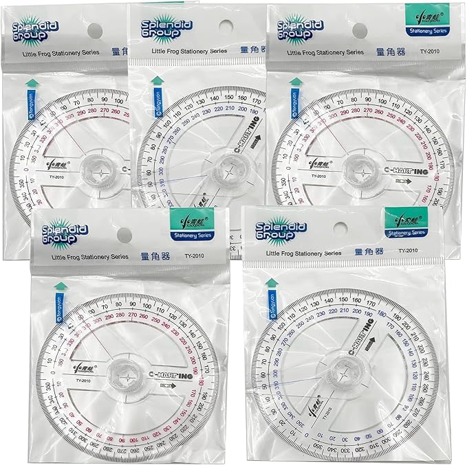 360° Protractor Pack of 30 Protactors Plastic Protractor Math Protractors Clear Protractor Ruler Drafting Tools Circle Protractor for Geometry