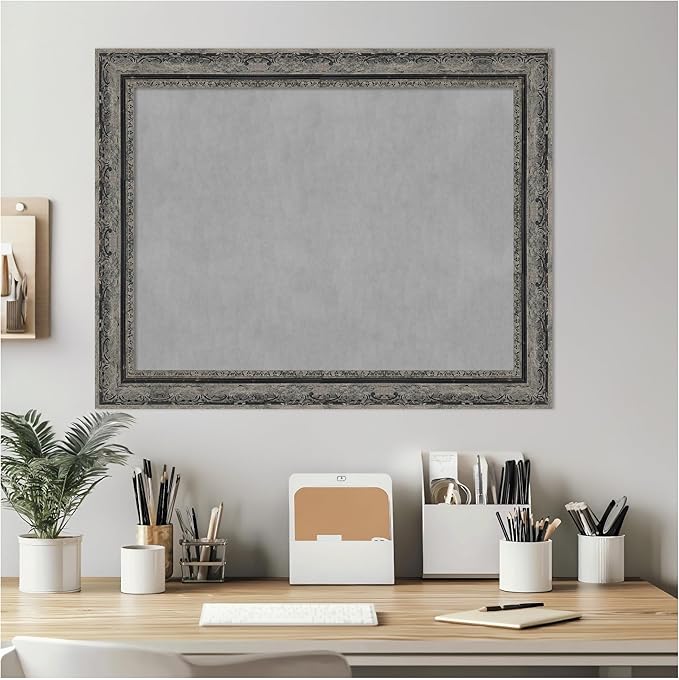 Amanti Art Black Framed Magnetic Board 22x28 Medium Vision Board for use with Magnets, 100% Metal Sheet to Display Items as Office Decor or for Home Organization in mudroom, Kitchen or Kids Room