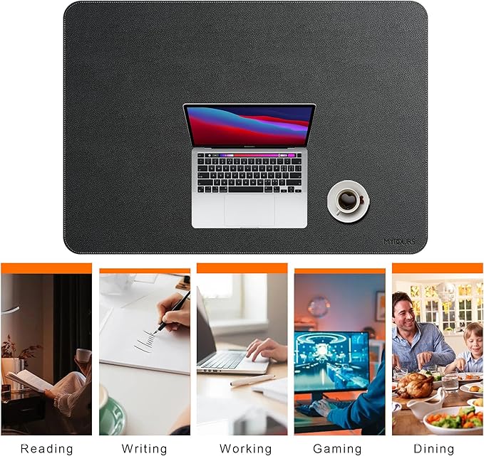 Mydours 40"x28" Large Desk Mat - Full Desk Blotter Pad, Desktop Computer Desk Mat, Waterproof Desk Protector Mat, Large Mouse Pad for Desk for Writing, Workspace, Home and Office (Black)