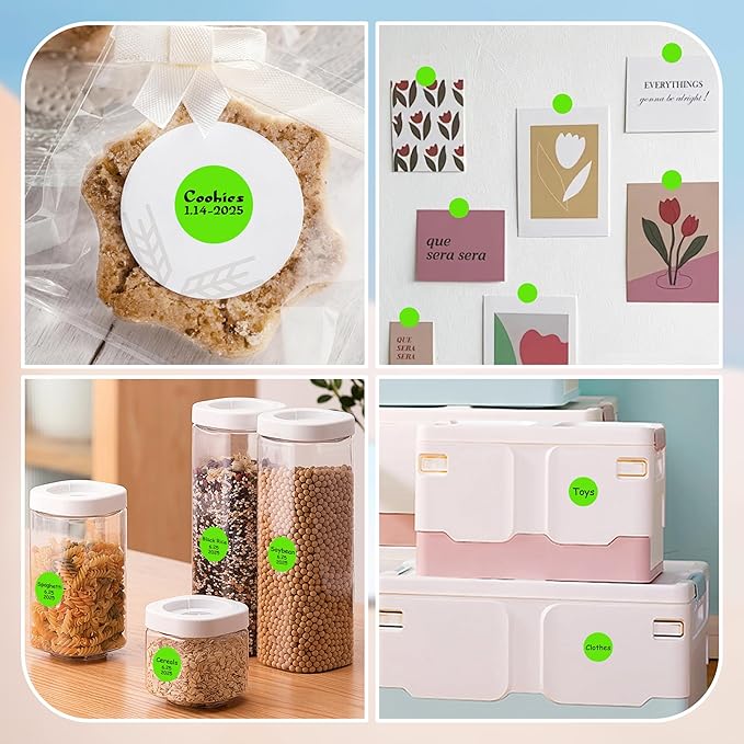 1 Inch Round Color Coding Labels, 1000 Dots Per Roll Light Green Color Coded Dot Stickers, Round Color Dot Labels for Organizing, Filing, and Storage