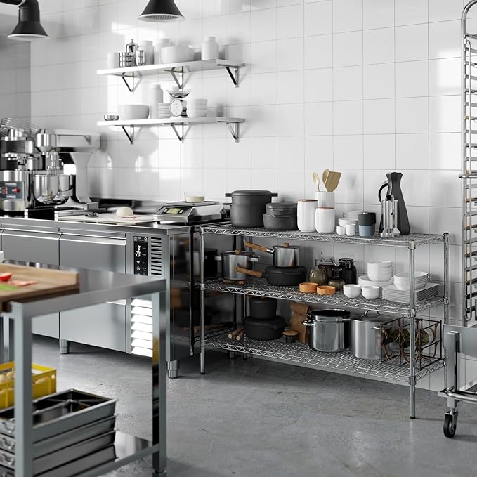 Regal Altair 18" Deep x 54" Wide x 34" Height Wire Shelving Kit | 3-Tier | NSF Commercial Storage Rack Unit