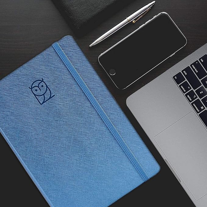 Wyze Planner Undated Daily Planner – 1-Year B5 Productivity Organizer with Two-Page Weekly Spread, Goal Setting, Habit Tracker, Weekly & Monthly Pages – Hardcover Time Management Notebook (Blue)