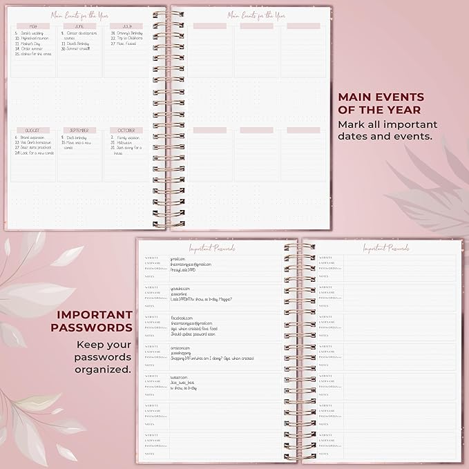 PLANBERRY Large Hourly Schedule Planner Premium – Undated Organizer for Productivity, Time Management & Budget, 8x10.4″ (Rose Gold)