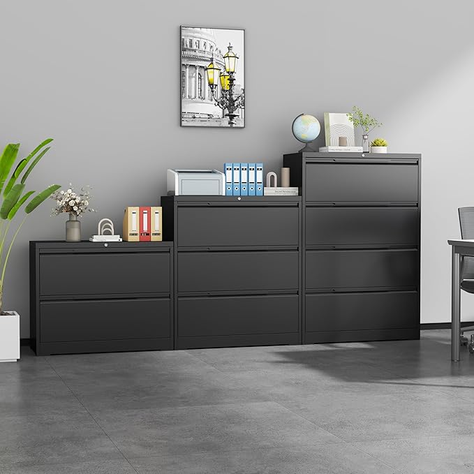 LONGLINK 2 Drawer Lateral File Cabinets with Lock,Metal Filing Cabinet for Home Office,Wide Office Storage Cabinet with Hanging Bars for A4 Legal/Letter Size(Easy Assembly)