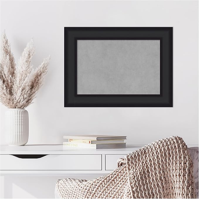 Amanti Art Black Framed Magnetic Board 17x23 Small Vision Board for use with Magnets, 100% Metal Sheet to Display Items as Office Decor or for Home Organization in mudroom, Kitchen or Kids Room
