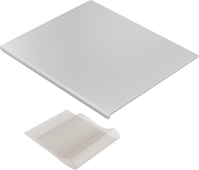 KORVOS Stainless Steel Cutting Board, 19.6"L x 15.7" W Heavy Duty Steel Chopping Boards for Kitchen, Metal Cutting Board with Lip&Non-slip pad, Against Scratches Surface, Easy To Clean