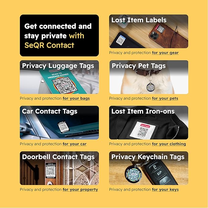Lost Item QR Code Stickers | Customizable QR Code Labels for Storage, Moving, Recovery