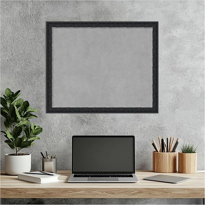 Amanti Art Black Framed Magnetic Board 18x22 Small Vision Board for use with Magnets, 100% Metal Sheet to Display Items as Office Decor or for Home Organization in mudroom, Kitchen or Kids Room