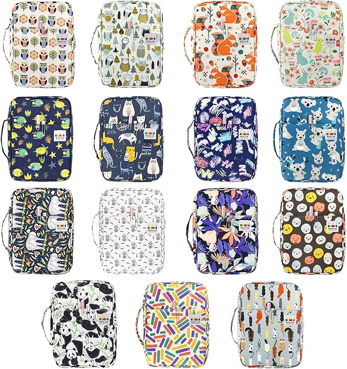 YOUSHARES Colored Pencil Case 220 Slots Pen Case Organizer With Handy Wrap & Zipper, Multilayer Holder for Prismacolor Colored Pencils & Gel Pen (Cartoon Owl)