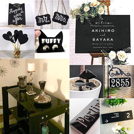 2 Pieces Black Acrylic Sheet, 8 x 12 Inch 1/8 Inch Thick, Black Cast Plexiglass Sheets for DIY Display, Handcraft, Home Decor, Painting, Display Stand, Photo Frame, Easy to Cut