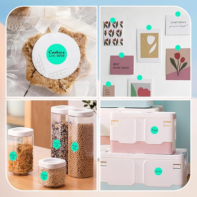 1 Inch Round Color Coding Labels, 1000 Dots Per Roll Aqua Color Coded Dot Stickers, Round Color Dot Labels for Organizing, Filing, and Storage