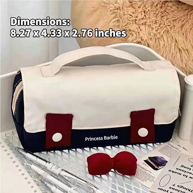 Fiaoudm Cute Bow Pencil Case – Durable Single Compartment Stationery Organizer for School Supplies, Art, and Travel | Ideal Gift for Girls, Students, and Young Learners