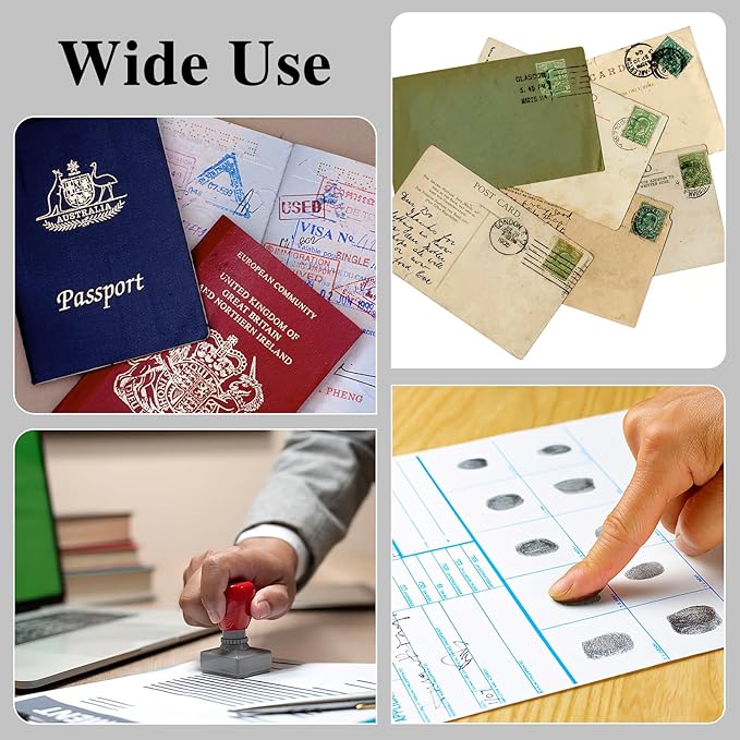 Black Stamp Pad, 4 x 2.5 Inch Premium Quality Ink Pad for Stamps, All-Purpose Felt Pad for Office and Crafting, Works with Rubber and Clear Stamps