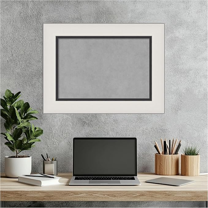 Amanti Art Silver Framed Magnetic Board 18x24 Small Vision Board for use with Magnets, 100% Metal Sheet to Display Items as Office Decor or for Home Organization in mudroom, Kitchen or Kids Room