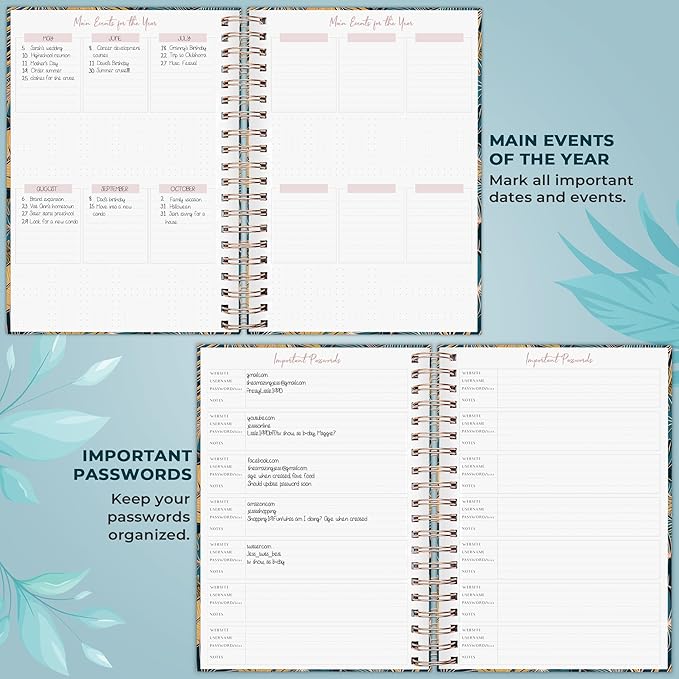 PLANBERRY Large Hourly Schedule Planner Premium – Undated Organizer for Productivity, Time Management & Budget, 8x10.4″ (Tropical Forest)