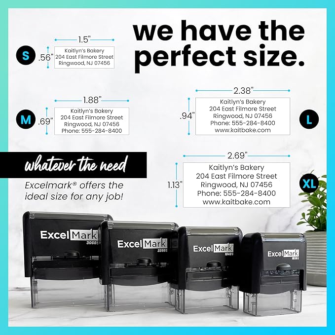 ExcelMark Custom Rubber Stamp – Clean & Easy Stamping – Personalized Self-Inking Stamp (Large)