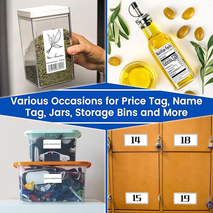L LIKED 4" x 2" Blank Removable Labels with No Residue, Water and Oil Resistant, Use for Both Home and Office (1 Roll, 750 Labels)