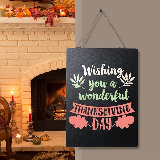 11.7x16.5 Inch Tabletop Chalkboard with Wood Base, Menu Chalkboard Stand, Message Board, Bar and Special Event Decorations, Hanging Double-Sided Chalkboards Sign for DIY Home Decoration-Walnut