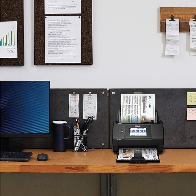 Epson Workforce ES-580W Wireless Color Duplex Desktop Document Scanner for PC and Mac with 100-sheet Auto Document Feeder (ADF) and Intuitive 4.3" Touchscreen. Full 1-Year Limited Warranty (Renewed)