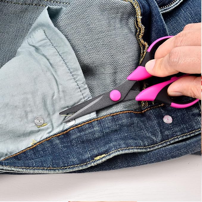 Zicolu Craft Scissors Set, Sharp Scissors All Purpose Heavy Duty, Teflon Non-stick Titanium Coated, Ergonomic Grip, Ideal for Sewing Fabric DIY&Arts Scrapbook School Office Supplies, 9.3''/8.5''/5.6"