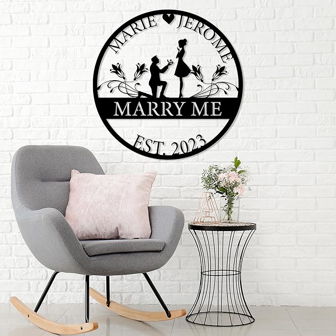 Personalized Valentines Metal Wall Sign, Custom Infinity Heart Love Couple Name Sign, Valentine's Wedding Gifts for Couples, Metal Engagement Sign, Home Decoration, Gift for Anniversary