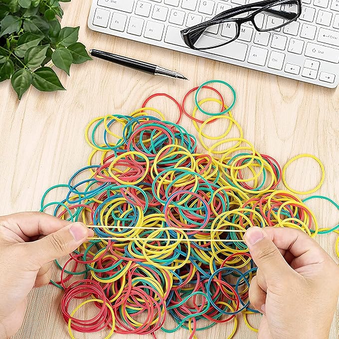 700PCS Multicolor Rubber Bands,Assorted Color Rubber Bands,Sturdy,Heat Resistant Rubber Band for School, Home, or Office