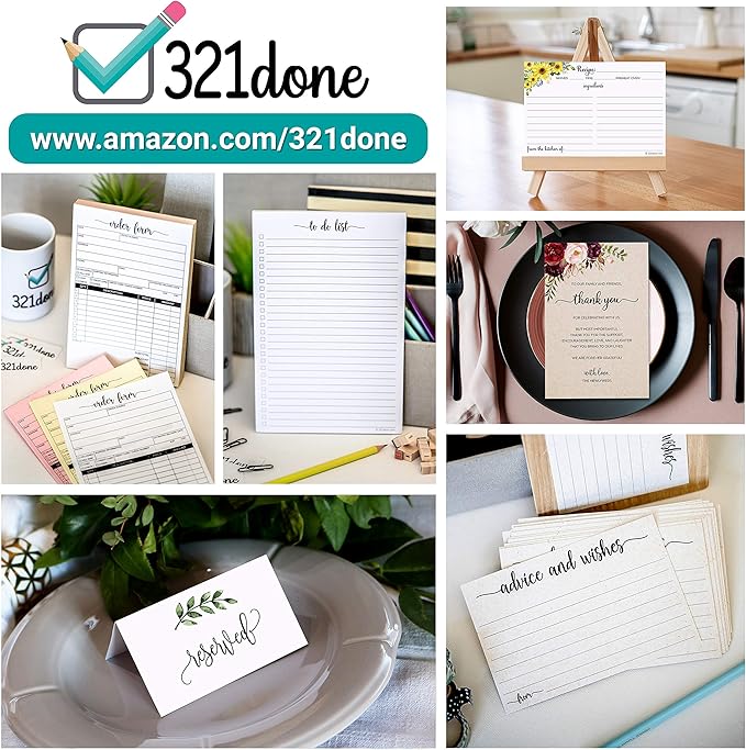 321Done To Do List Notepad - 50 Sheets (8.5" x 11") To-Do Checklist Tear Off Planning Pad, Large Letter-Size - Made in The USA - Simple Script - College-Ruled