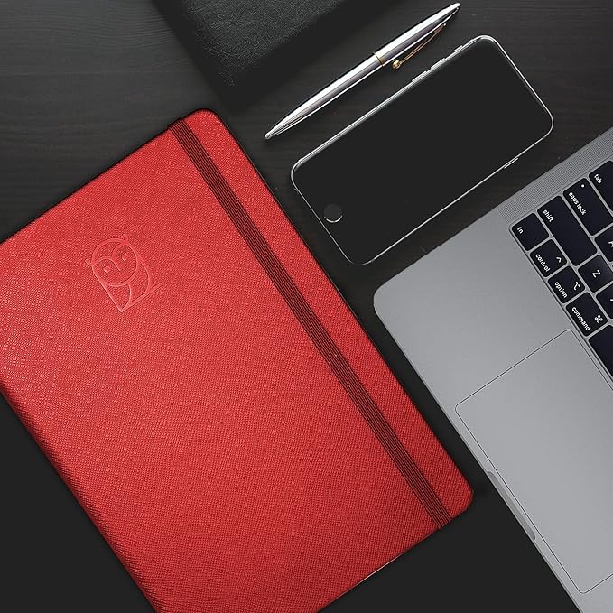 Wyze Planner Undated Daily Planner – 1-Year B5 Productivity Organizer with Two-Page Weekly Spread, Goal Setting, Habit Tracker, Weekly & Monthly Pages – Hardcover Time Management Notebook (Red)