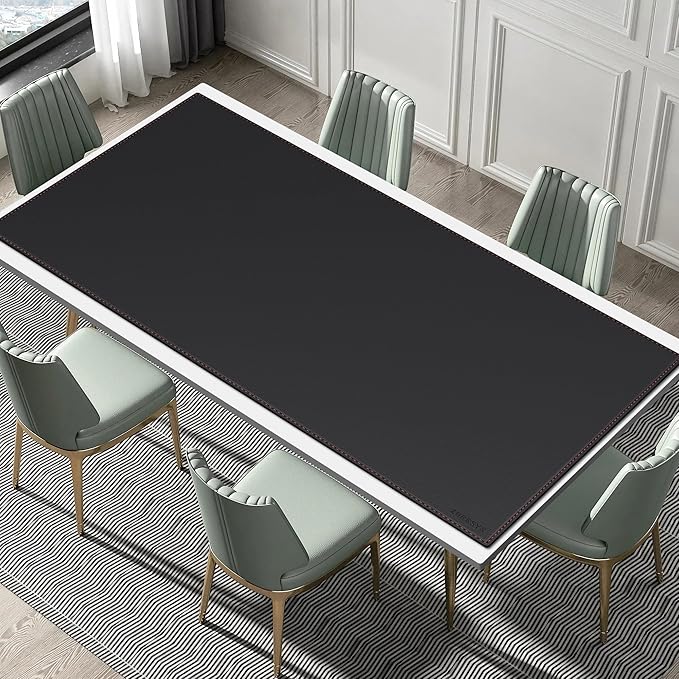 ZORESYN Office Desk Pad 74.8x35.4inch, Large Mouse pad Desk Mat, Waterproof PU Leather Desk Blotter Protector Desk Accessories with Non Slip Base for Home Office (Black)