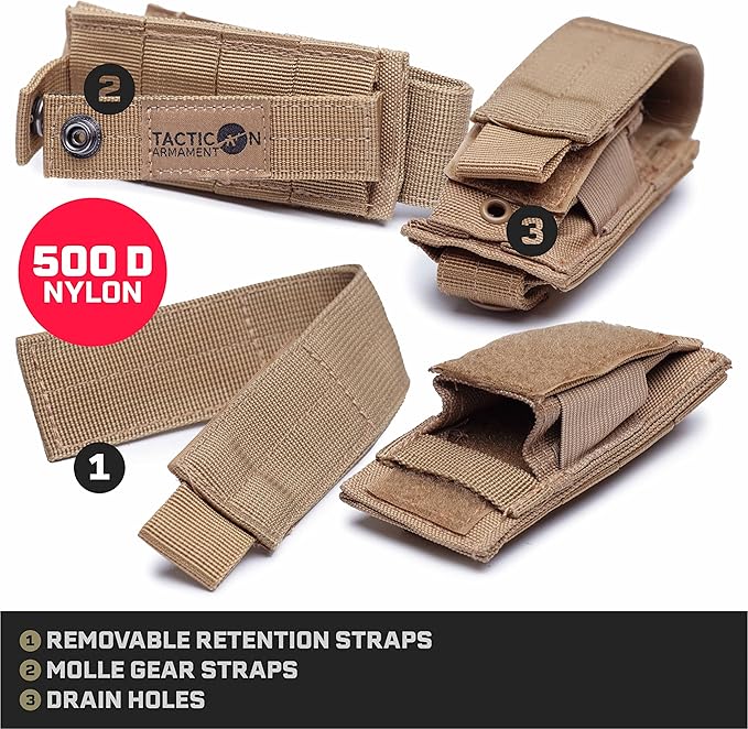 Tacticon P1 P2 P3 BattlePouch | Universal Pistol Mag Pouch | Combat Veteran Owned Company | Molle Single Double Triple Pistol Magazine Holster for Ammo | Tactical Bag Accessories Holder
