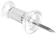 Amazon Basics Push Pins Tacks, Steel Point, Clear Plastic Head, for Bulletin Board, Maps, Posters, and Craft Projects, 100-Pack