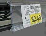 The Global Display Solution | Wire Shelf Ticket and Label Holder with Protective Window for Label Inserts | Perfect for Metro Style Shelves | 44.5" | 50 Pack | Clear