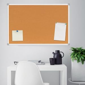 Cork Bulletin Board, Bulletin-Boards, Notes Board, Memo Board, 18 x 24inch, Silver Aluminum Frame