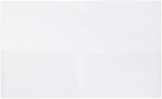 JAM PAPER Plastic Light Weight Flexible Two Pocket Presentation Folders - Clear - 12/Pack