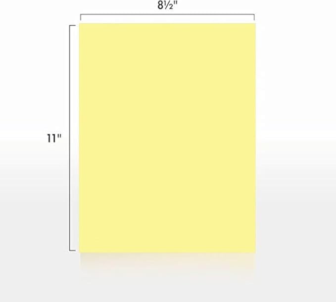 Colored Copy Paper, 20 LB (75 GSM) 8.5 X 11, 500 Sheets (Canary)