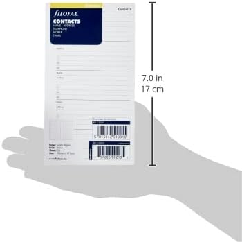 FILOFAX Name/Address/Telephone Refill for Personal & Personal Compact Size, 20 Sheets, White (B130201)
