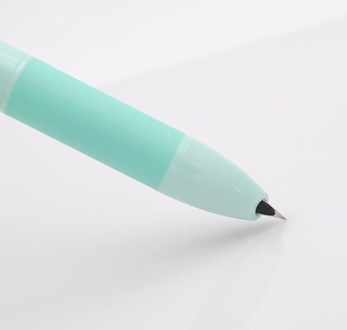 xixixiaozhu OASO K018 Sealed Retractable Fountain Pen Set 0.5mm with 2pcs Blue Ink Cartridges Smooth Writing for School Students (Light Green)