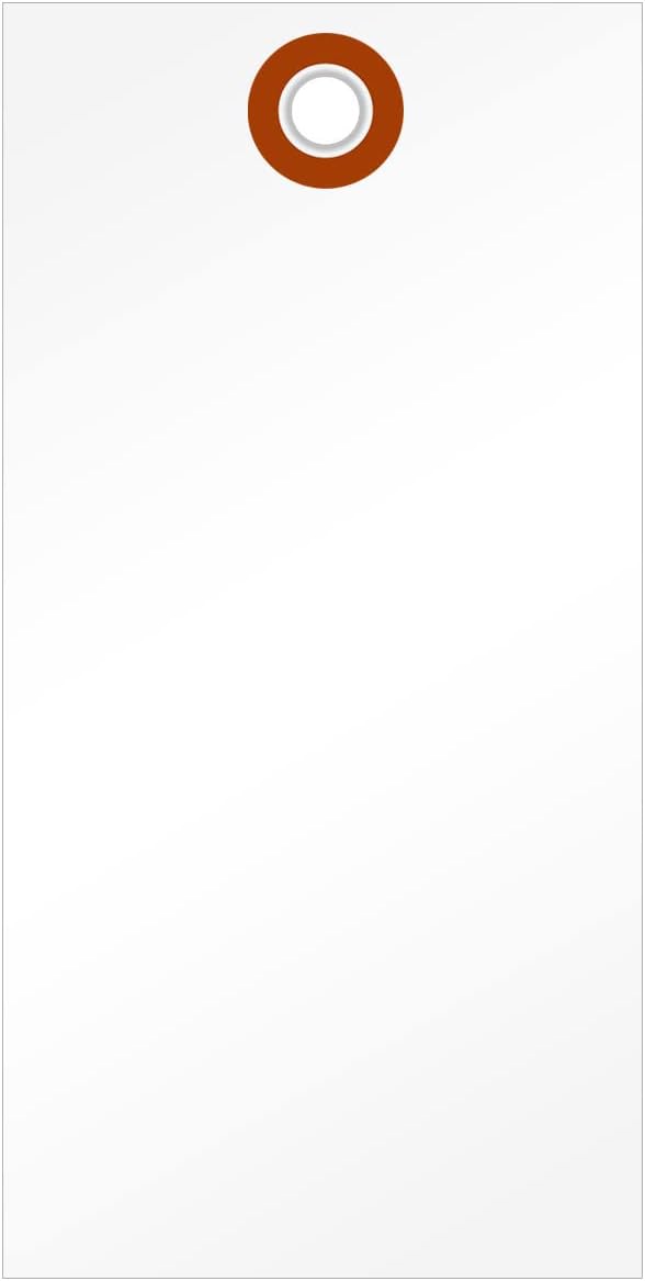 SmartSign 5.25 x 2.625 inch Blank White Shipping Tags with Metal Eyelet (Size-6), 7.5 mil HDPE Plastic, Writable, Pack of 1000 (No Wires), Made in USA
