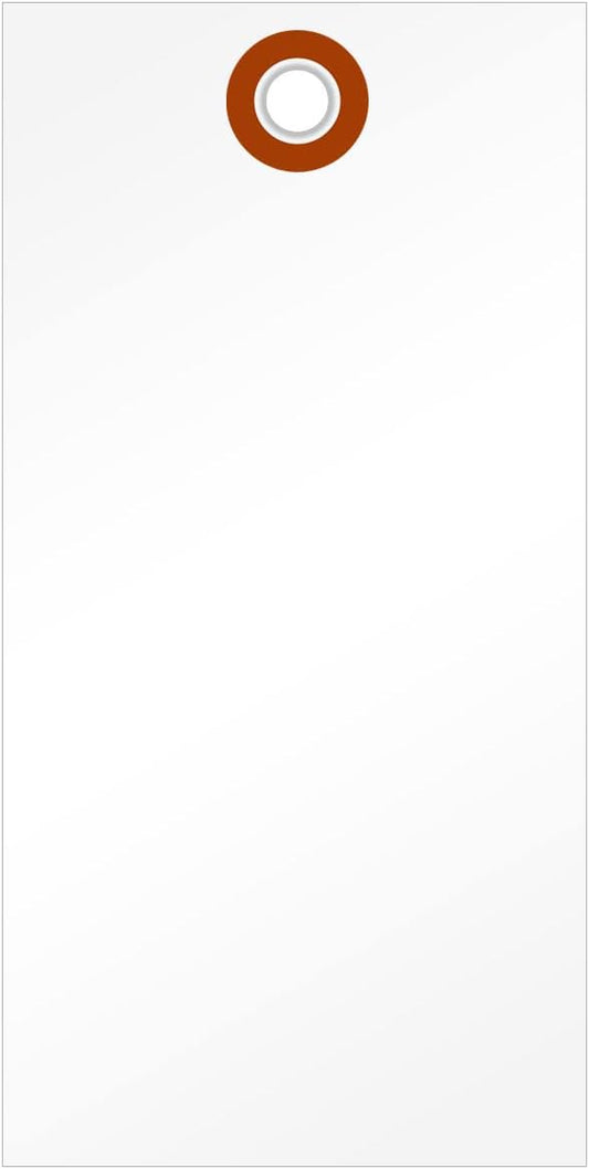 SmartSign 5.25 x 2.625 inch Blank White Shipping Tags with Metal Eyelet (Size-6), 7.5 mil HDPE Plastic, Writable, Pack of 1000 (No Wires), Made in USA