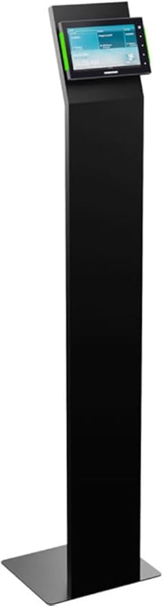 AVTEQ SDS-100 SDS Tablet Floor Stand for Small Displays, Black Powder-Coat Finish, Locking Rear Panel, Internal Cable Management, Floor Anchoring Holes, VESA 100×100 Mount