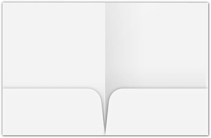 JAM PAPER Custom Printed Semi-Gloss Folders with Round Corner Pockets - Personalized Logo & Text - 12pt C1S - White - 100/Pack
