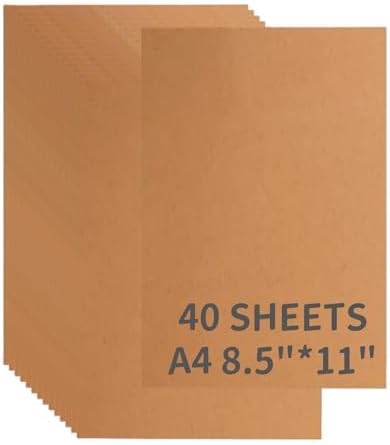 Card Stock Bulk 40 Sheets 8.5 x 11 Inches, 180GSM Kraft Brown Construction Paper, Thick 65lb Craft Paper for Scrapbooking, Gift, DIY Crafts, Card Making, School Classroom & Office(Cow)