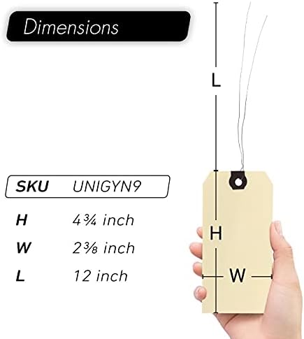 INNOVART Shipping Tags - Double Wired 4 3/4" x 2 3/8", Manila Wire Tags with Reinforced Eyelet, Case of 100